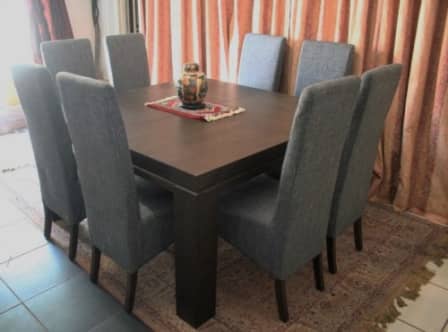 8 Seater Square Dining Room Table, Modern Square Dining Table For 8
