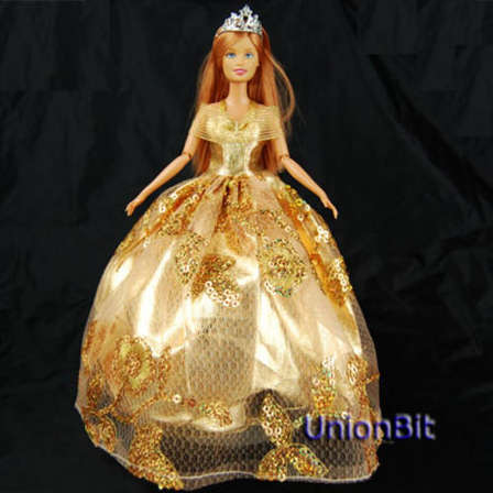 barbie in gold dress