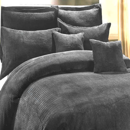 Blankets Comforters Super King Black Plush Corduroy Stripe 5pc Comforter Set Was Sold For R699 00 On 9 Sep At 21 01 By Bybeststuff In Johannesburg Id 368451002