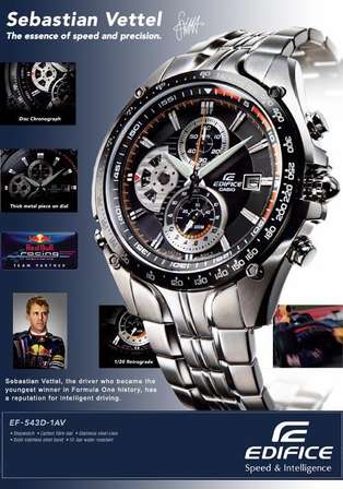 Men's Watches - Casio EF-543(Sebastian Vettel Collection) Chronograph Gents  Watch was sold for R725.00 on 3 May at 16:31 by TIME 4 ALL in Potchefstroom  (ID:64385194)