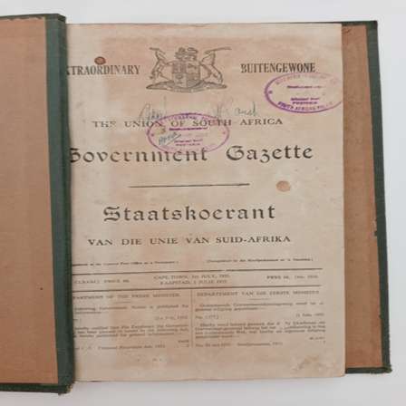 Africana Extraordinary South African Government Gazette