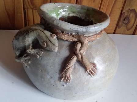 Other Antiques & Collectables - Old Solid and Heavy Pottery Vase with ...