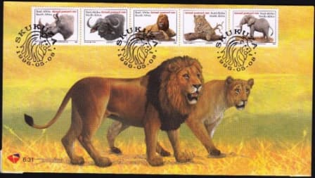 Republic of South Africa - RSA 1996: OFFICIAL FDC 6.31 - BIG FIVE