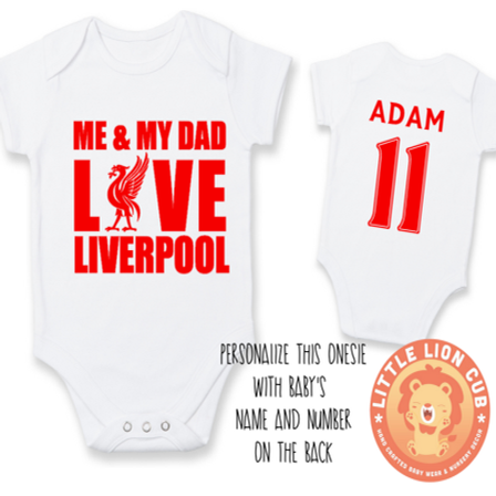 personalised liverpool baby grow