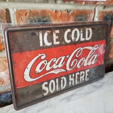 Advertising - COCA-COLA, EMBOSSED METAL NUMBER PLATE ...
