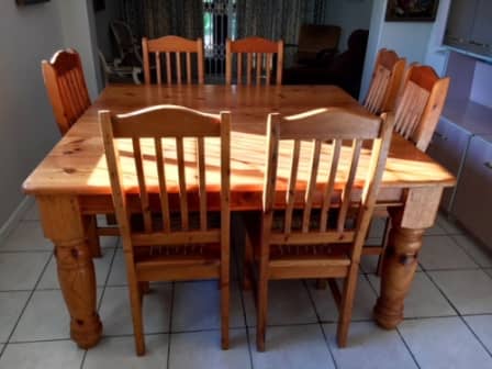 Oregon Pine Table Chairs Dinner, Oregon Pine Dining Room Table And Chairs Set Of 4 White