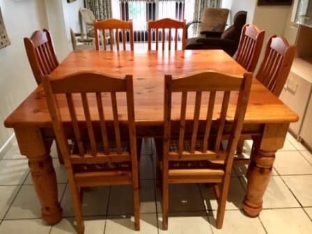 Oregon Pine Table Chairs Dinner, Oregon Pine Dining Room Table And Chairs Set Of 6