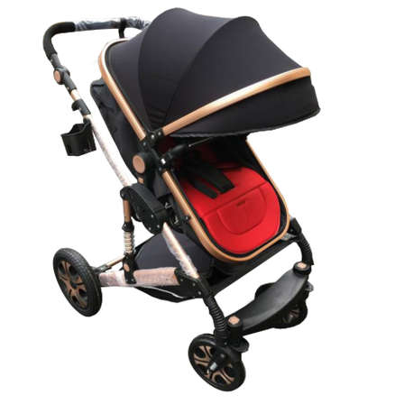 Strollers - Baby Pram /Stroller - 2 Function Foldable Baby Pram Black and Gold belecoo brand was ...