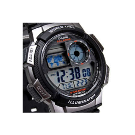 casio men's orange illuminator lcd watch