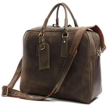 full grain leather weekend bag