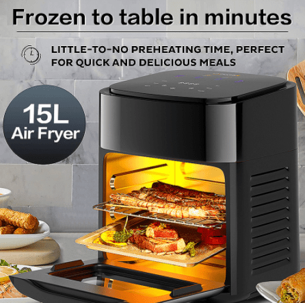 15L Multifunction Electric Air Fryer Oven - LED Digital Display - Large Capacity - Living Healthier