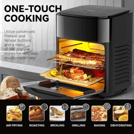 15L Multifunction Electric Air Fryer Oven - LED Digital Display - Large Capacity - Living Healthier