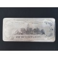 USA  100 Dollar Silver Bar 100g as per scan