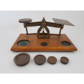 Antique Post Office Letter Scale with Weights as per photo