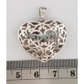 925 Sterling Silver Heart Pendant weight 7g as per photo