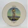 Vintage Lon Megargee 1913 porcelain decorative plate with stand as per photo