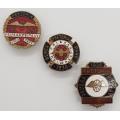 Set of 3 Berea Park Pretoria button hole badges - as per photo
