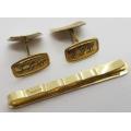 Rolled Gold Tie Pin and Cufflinks as per photo