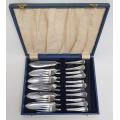 Chrome Plated Cutlery Set of 6 Knives and 5 Forks in original box as per photo