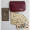 Vintage Italian Playing Cards in Leather Box as per photo