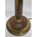 Vintage Brass and Wood Desktop Lamp made in South Africa as per photo
