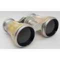 Antique Mother of Pearl Opera Binoculars in leather case as per photo