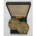 Lot of 2 Large Medallions Banco da Madeira as per photo