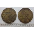 Lot of 2 Large Medallions Banco da Madeira as per photo