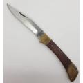 Stainless Steel, Wood and Brass Pocket Knife as per photo