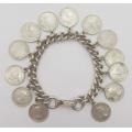 925 Sterling Silver Tickey Bracelet, weight 43,3g  as per photo
