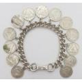 925 Sterling Silver Tickey Bracelet, weight 43,3g  as per photo