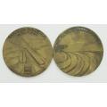 Lot of 2 Large Medallions Banco da Madeira as per photo