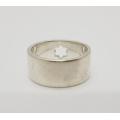 Mont Blanc Sterling Silver Ring, weight 8g Size P as per photo