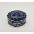 Vintage Sterling Silver Enamelled Trinket Box height 2cm weight 52g as per photo