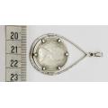 925 Sterling Silver Pendant with Rhodesian Coin, Vintage Design weight 8.9g as per photo