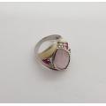 925 Sterling Silver Ladies Ring with Pink Stone weight 9.1g as per photo