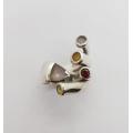 925 Sterling Silver Vintage Ring with Retro Semi-Precious Stones weight 14g as per photo