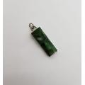 Sterling Silver Malachite Tribal Carved Face Mask Pendant weight 6.3g as per photo