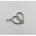 925 Sterling Silver Heart Shaped Pendant with Infinty Diamante weight 2.12g as per photo