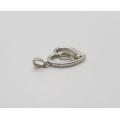 925 Sterling Silver Heart Shaped Pendant with Infinty Diamante weight 2.12g as per photo