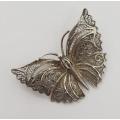 Vintage Sterling Silver Filigree Butterfly Pin Brooch weight 5.8g as per photo