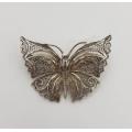 Vintage Sterling Silver Filigree Butterfly Pin Brooch weight 5.8g as per photo