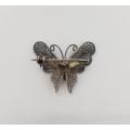 Vintage Sterling Silver Filigree Butterfly Pin Brooch weight 3.1g as per photo