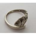 925 Sterling Silver Snake Ring weight 2.6g as per photo