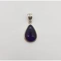 Silver pendant with purple stone - as per scan