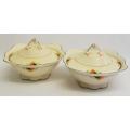 Pair of Woods Ivory Ware bowls with lids - as per photo
