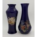 Pair of blue porcelain flower pots height - 16cm - as per photo