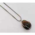 Sterling silver necklace with Tiger`s eye pendant as per photo