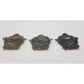 Lot of 3 Different Coloured WWII SA Airforce Cap Badges as per photo