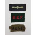 British Expedition Force Cloth Badges as per photo